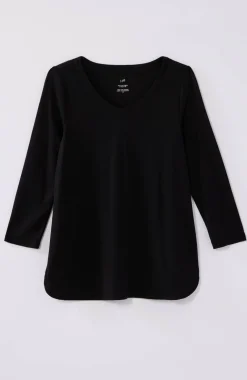 Pima 3/4-Sleeve V-Neck Tee