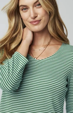 Pima 3/4-Sleeve V-Neck Tee