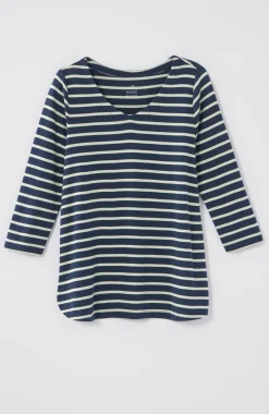 Pima 3/4-Sleeve V-Neck Tee