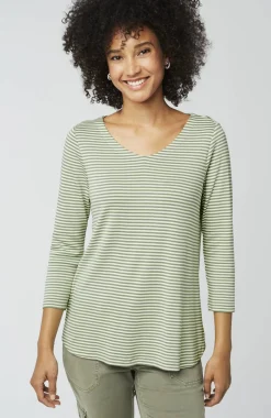 Pima 3/4-Sleeve V-Neck Tee