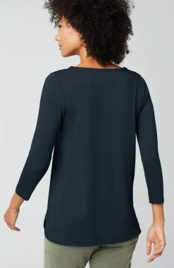 Pima 3/4-Sleeve V-Neck Tee