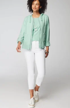 Pima-Slub Scoop-Neck Side-Slit Tee