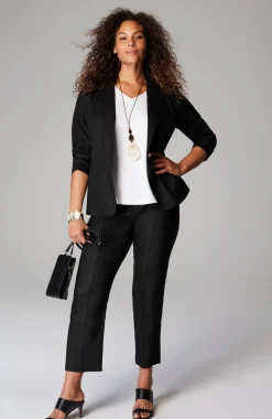 Pintucked Linen-Stretch Slim-Leg Pants