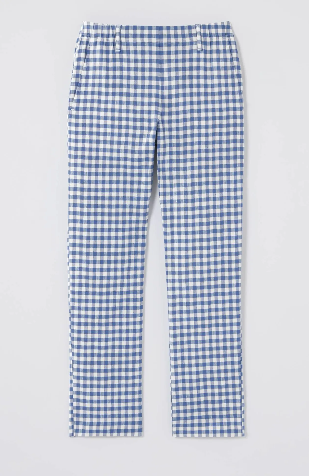 Pintucked Linen-Stretch Slim-Leg Pants