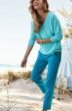 Pintucked Linen-Stretch Slim-Leg Pants