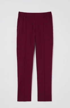 Pintucked Linen-Stretch Slim-Leg Pants