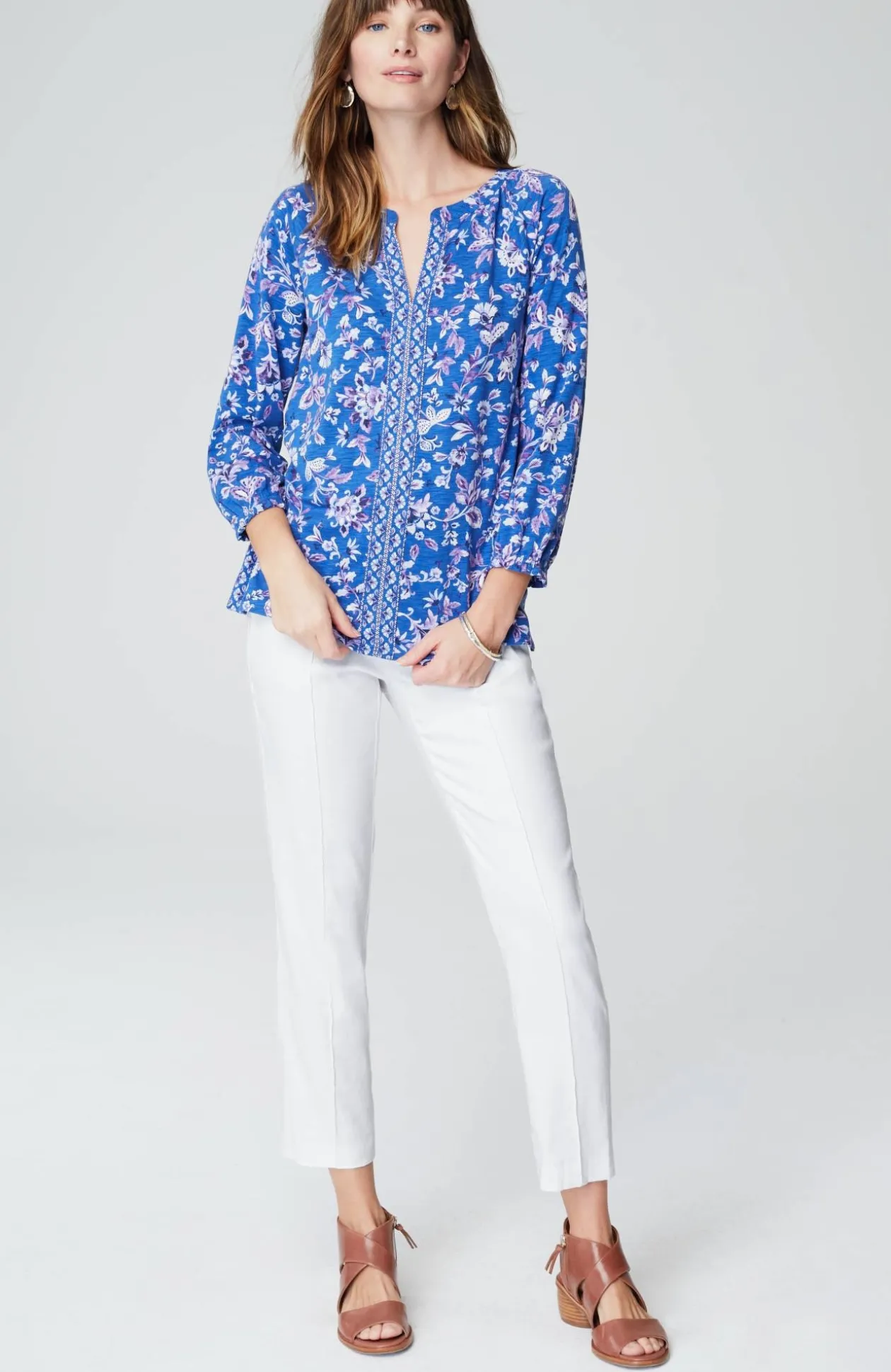 Pintucked Linen-Stretch Slim-Leg Pants