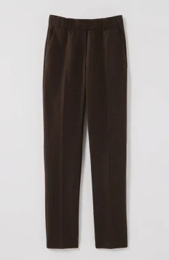 Pintucked Ponte Slim-Leg Pants