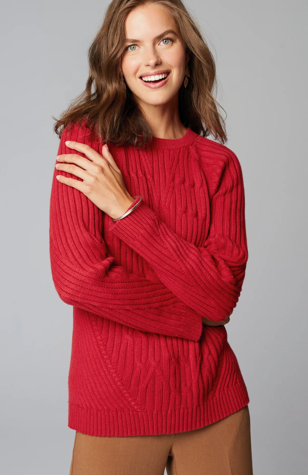 Placed-Cable Sweater