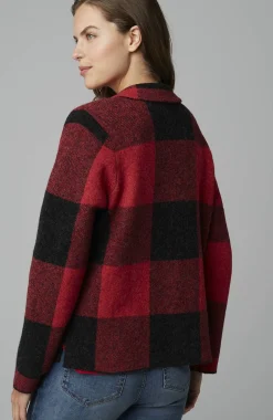 Plaid Button-Front Sweater