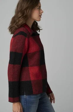 Plaid Button-Front Sweater