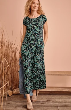 Pleated V-Back Maxi Dress