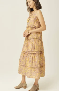 Pleated-Tiers Maxi Dress