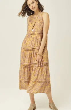 Pleated-Tiers Maxi Dress