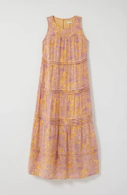 Pleated-Tiers Maxi Dress