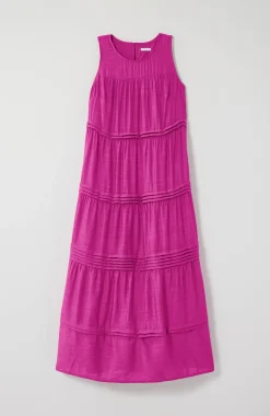 Pleated-Tiers Maxi Dress