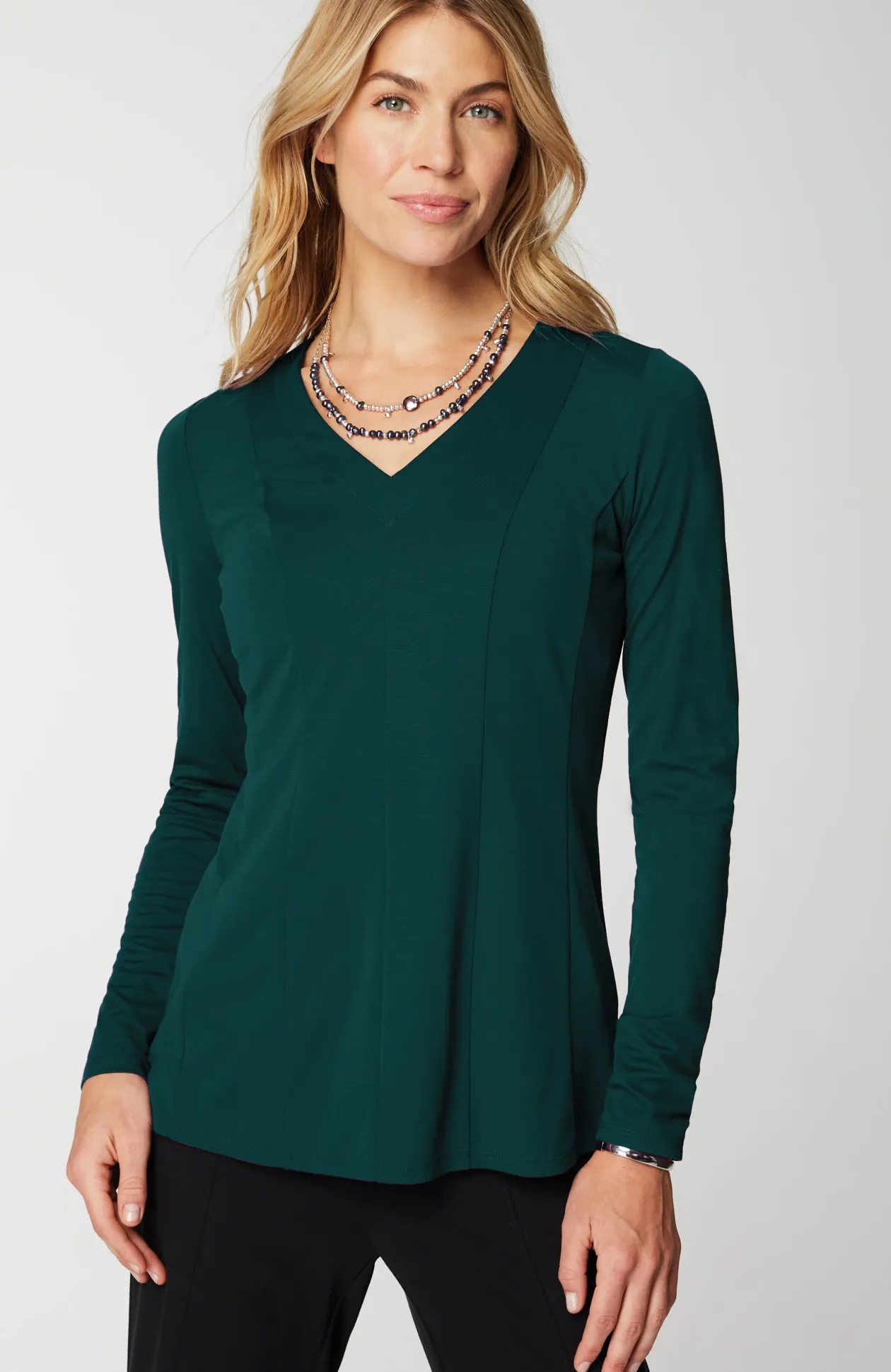 Ponte V-Neck Top