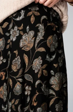 Printed A-Line Midi Skirt