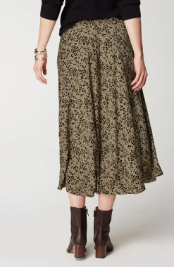 Printed A-Line Midi Skirt