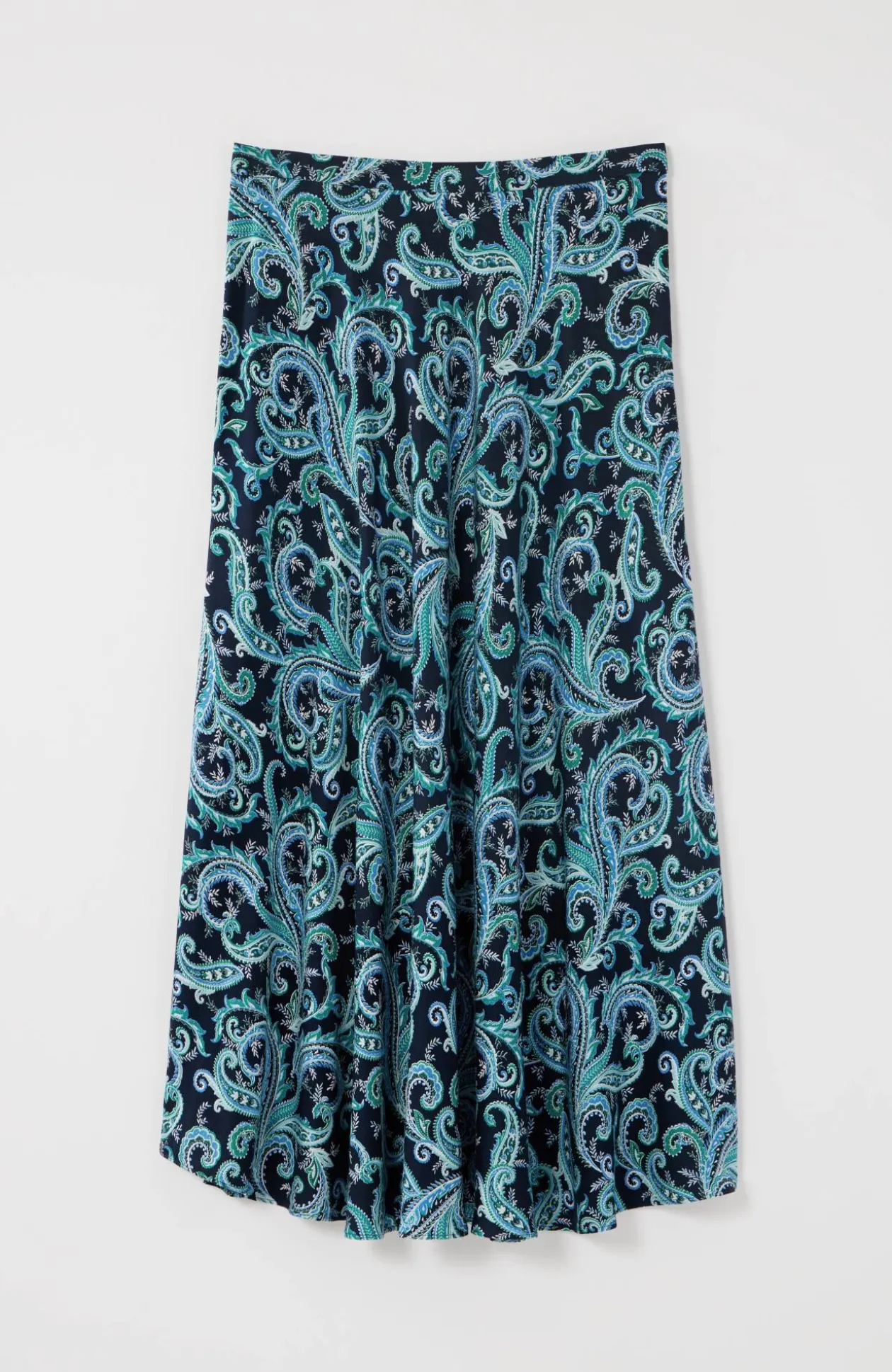 Printed A-Line Midi Skirt