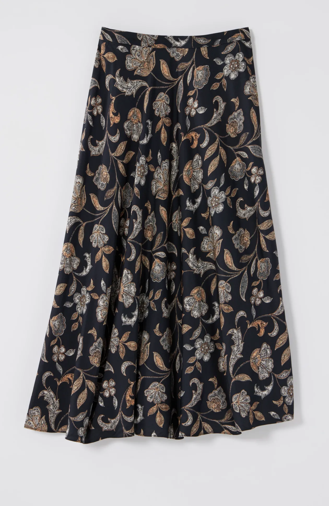Printed A-Line Midi Skirt