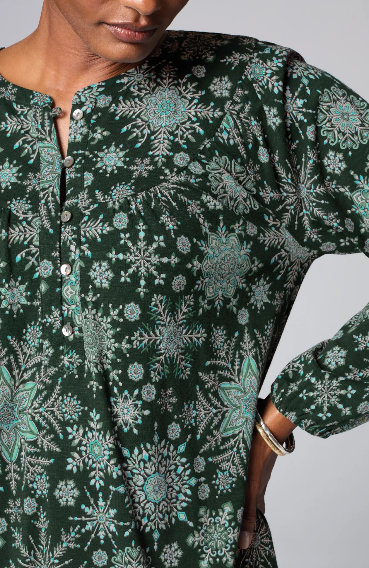 Printed Peasant Top