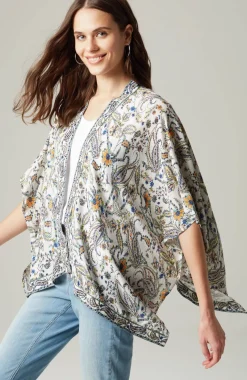 Printed Textured Ruana