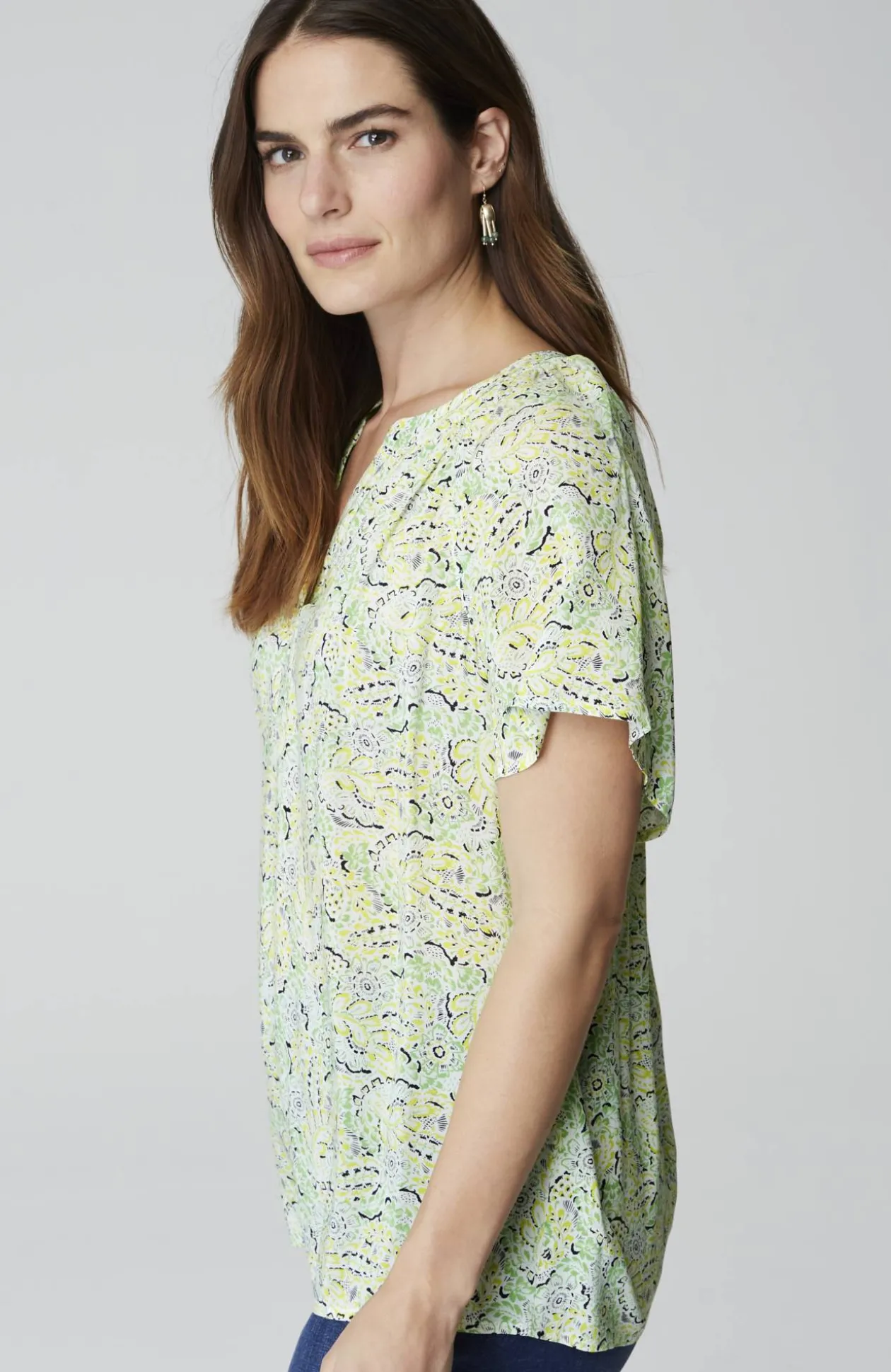 Printed Voile Top