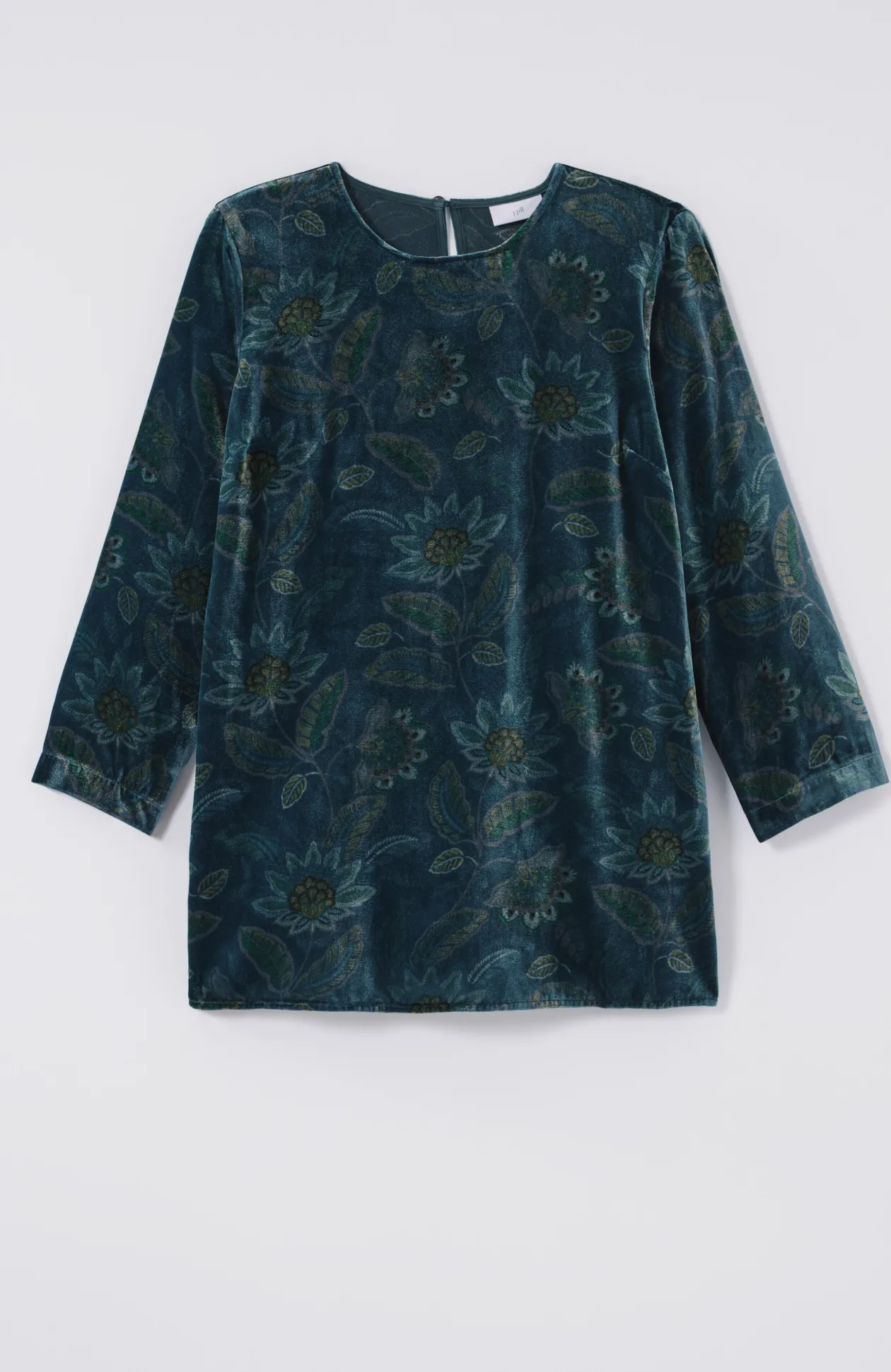Printed-Velvet Top