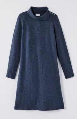 Pure Jill Asymmetrical Cowl-Neck Dress