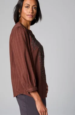 Pure Jill Beaded & Embroidered Top