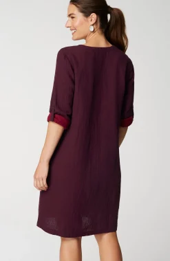 Pure Jill Color-Block Double-Cloth Dress