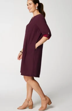 Pure Jill Color-Block Double-Cloth Dress