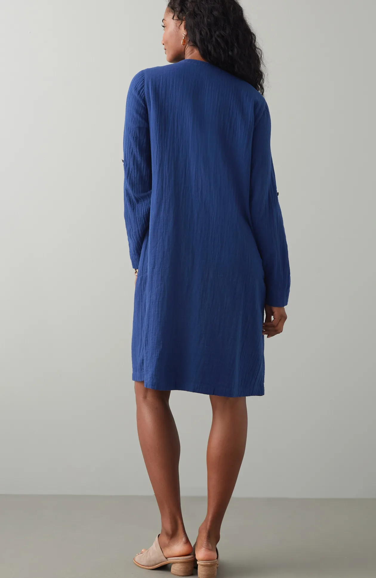 Pure Jill Color-Block Double-Cloth Dress