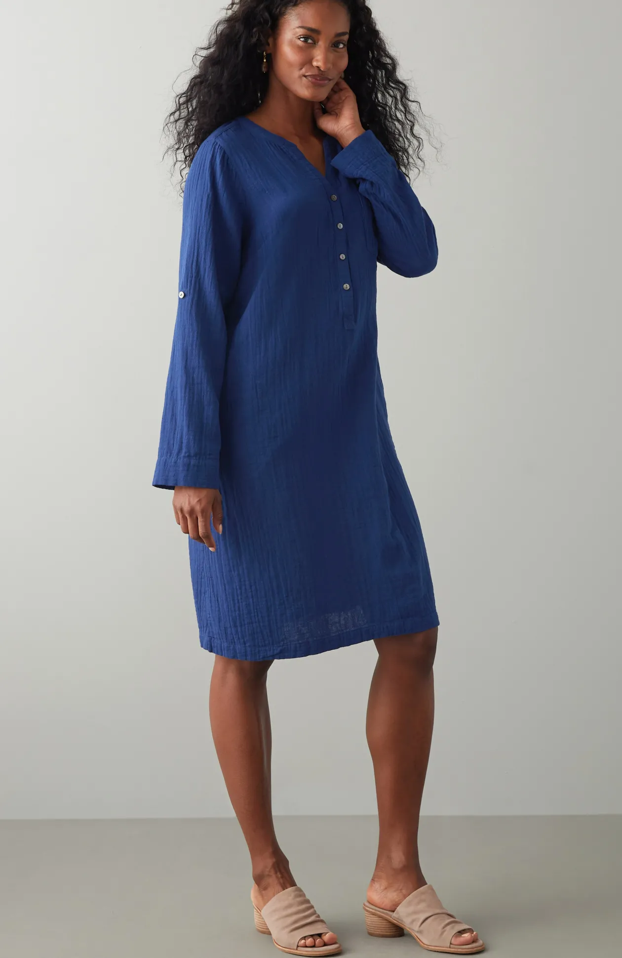 Pure Jill Color-Block Double-Cloth Dress