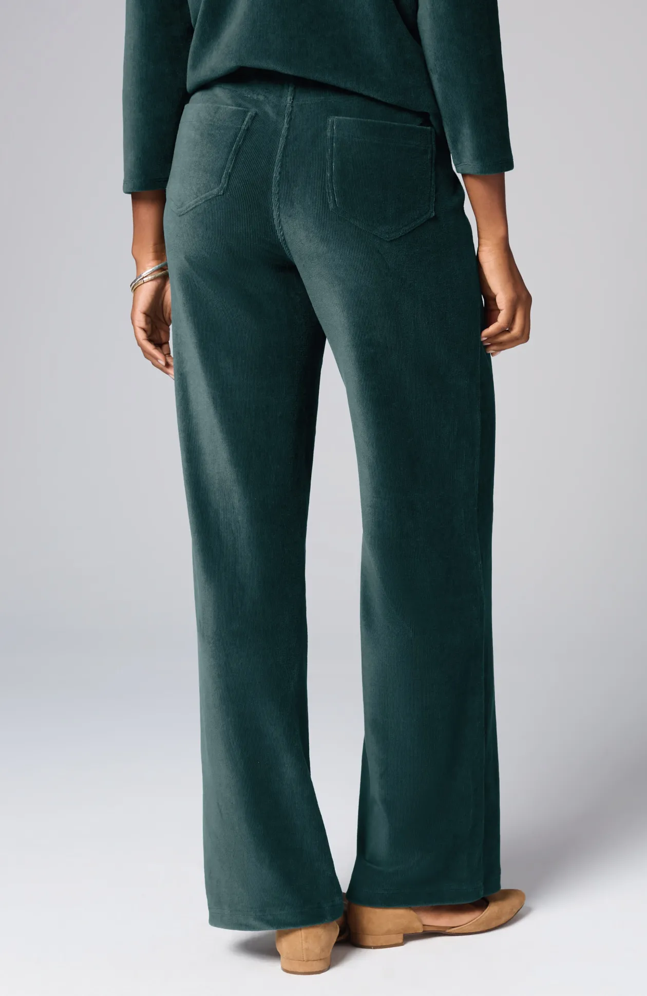 Pure Jill Corded-Velour Wide-Leg Pants