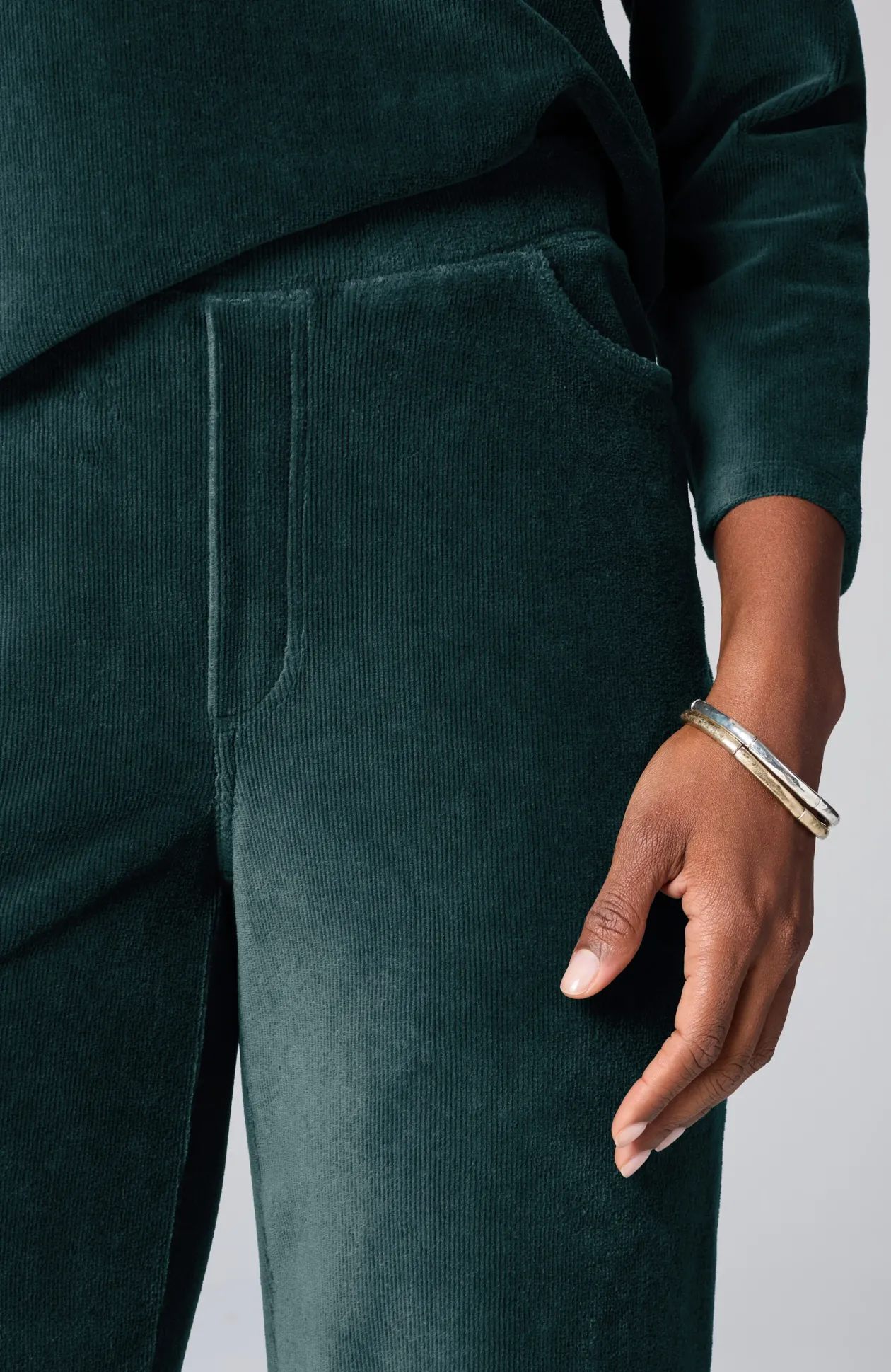 Pure Jill Corded-Velour Wide-Leg Pants