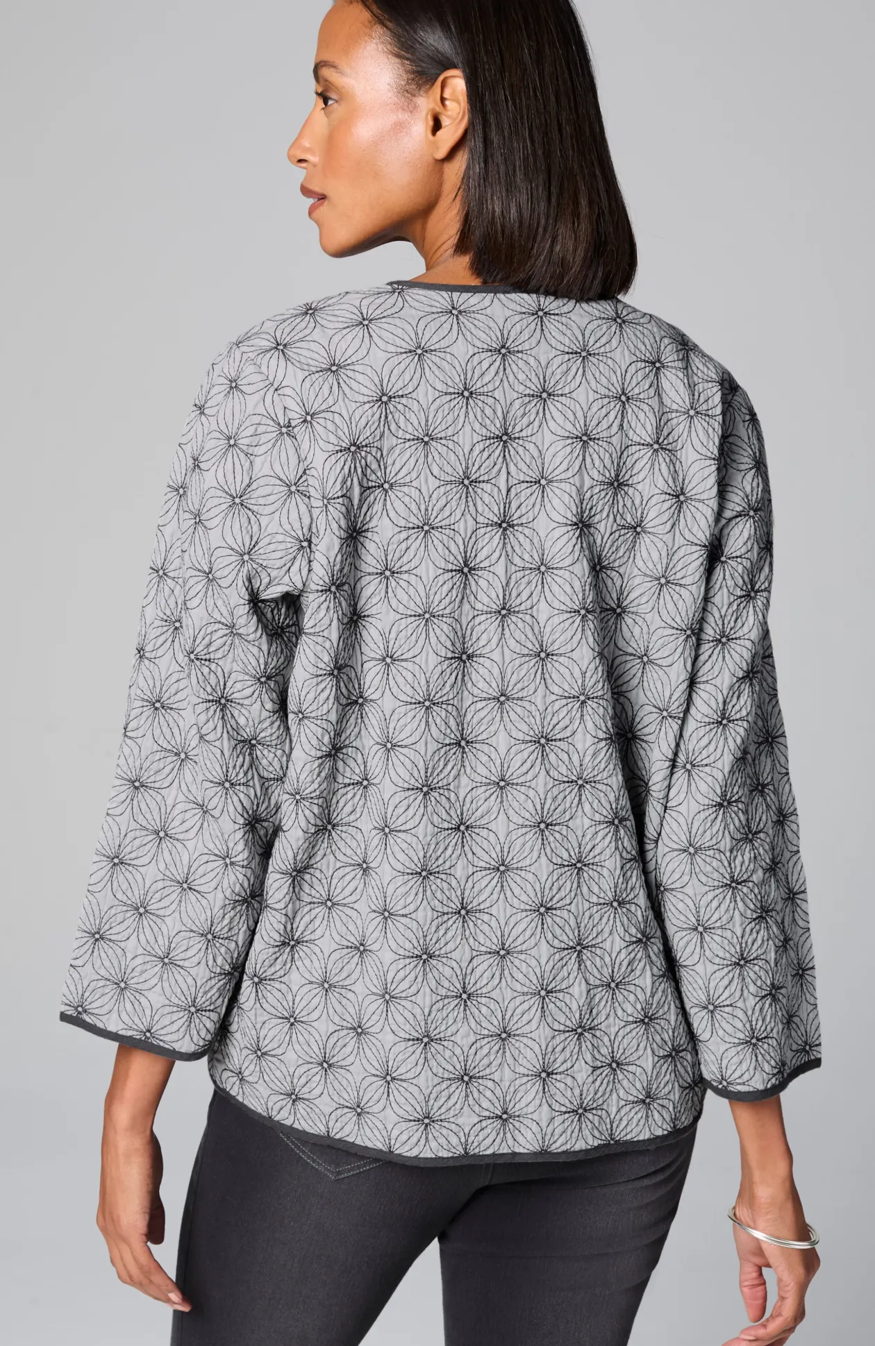 Pure Jill Cotton-Gauze Embroidered Jacket