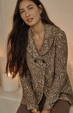 Pure Jill Curved-Front Printed Cardi
