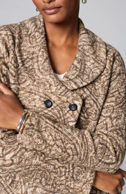 Pure Jill Curved-Front Printed Cardi