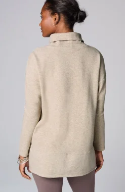 Pure Jill Diagonal Knit Mock-Neck Tunic
