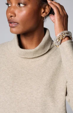 Pure Jill Diagonal Knit Mock-Neck Tunic