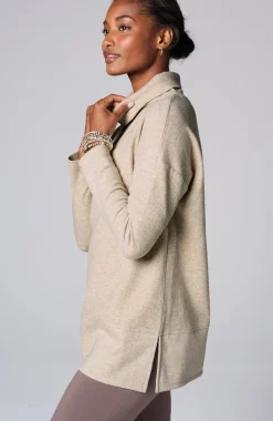 Pure Jill Diagonal Knit Mock-Neck Tunic