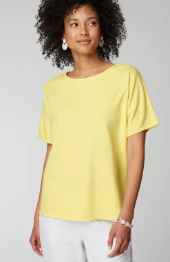 Pure Jill Dolman-Sleeve French Terry Top
