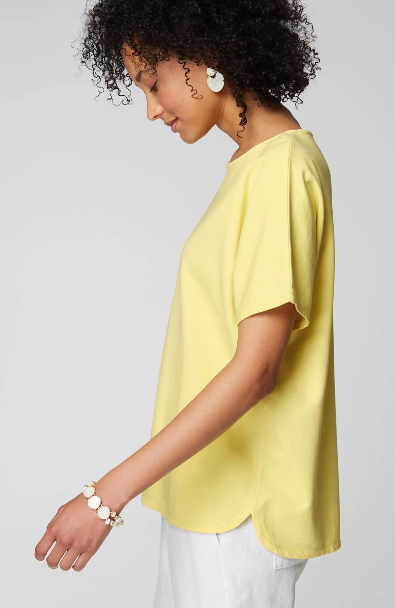 Pure Jill Dolman-Sleeve French Terry Top