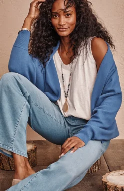Pure Jill Double-Knit Dolman-Sleeve Cardi