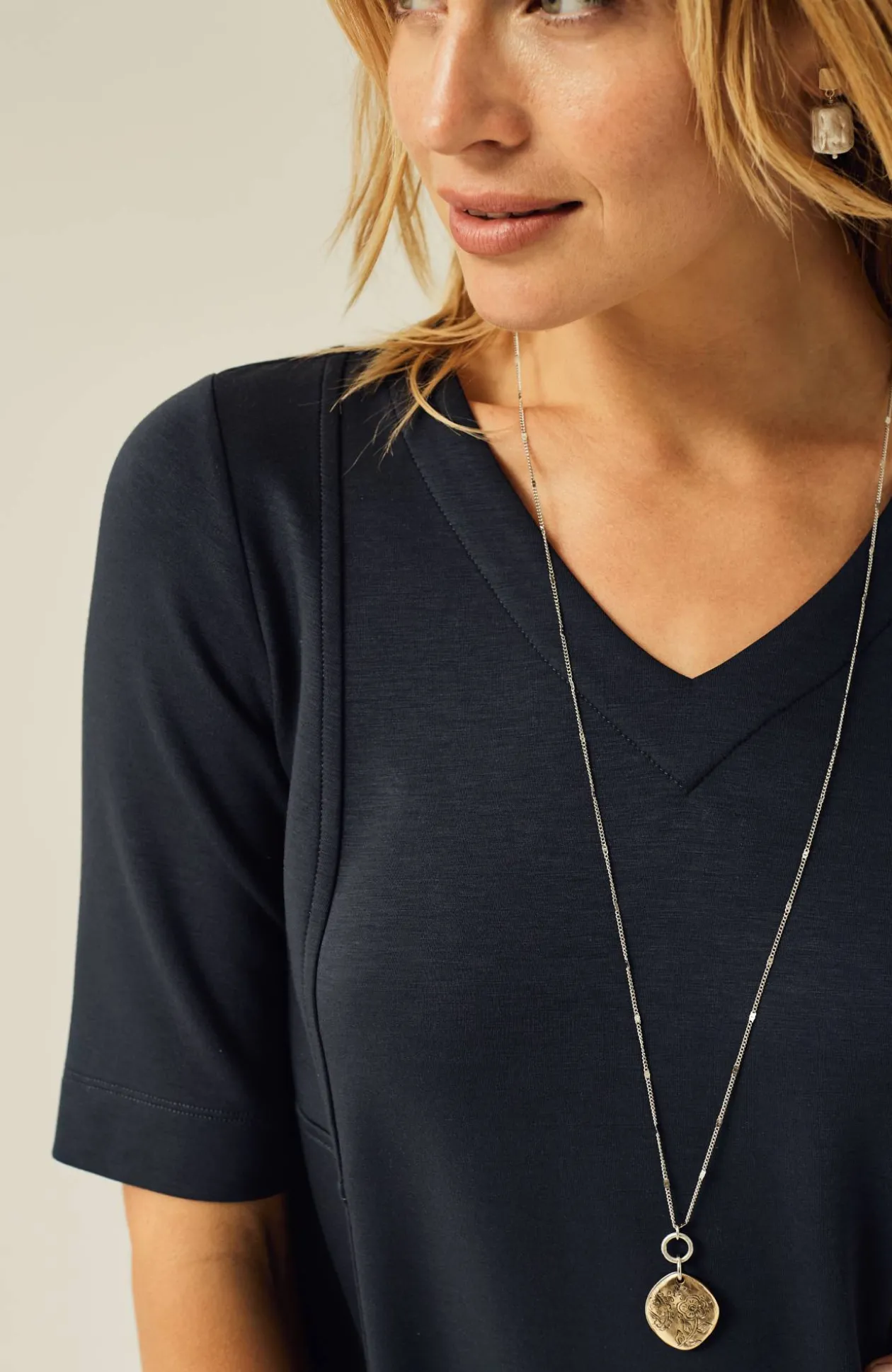 Pure Jill Double-Knit Seamed Tunic