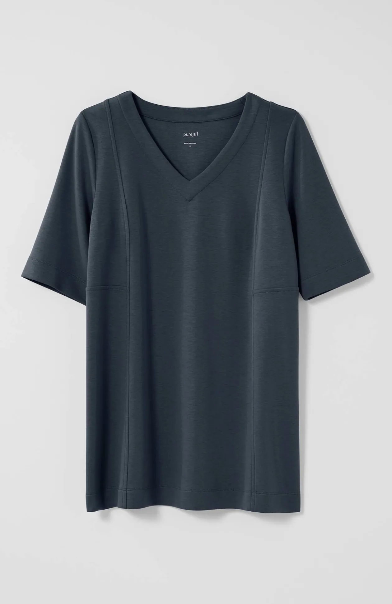 Pure Jill Double-Knit Seamed Tunic
