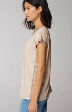 Pure Jill Embroidered Round-Neck Tee