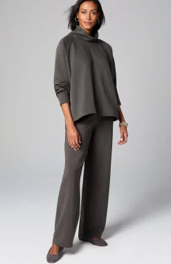 Pure Jill Fleece Stepped-Hem Top